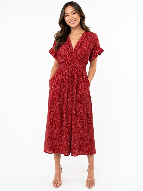 Max Studio Dresses & Skirts - New Max Studio XS Red Smocked Waist Dress - Women 19 PTP 44 length